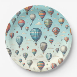 Lasse sie fliegen! Whimsical Hot Air Ballons Pappteller