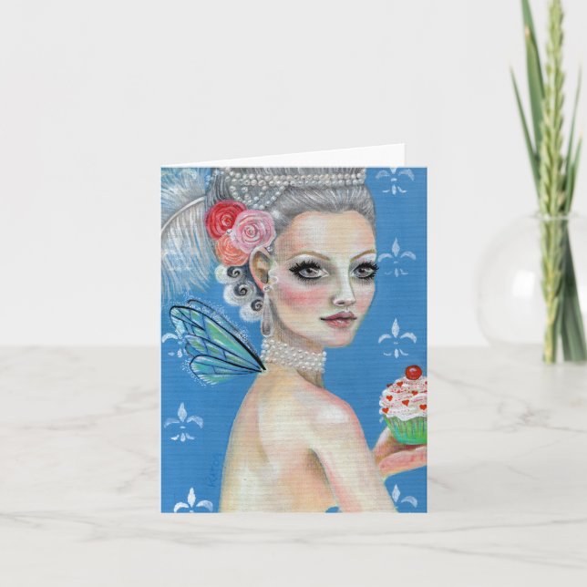 Lasse sie Kuchen essen Karte (Vorderseite)