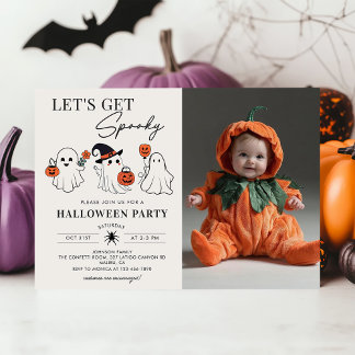 Lasse Spooky Ghost Halloween-Party Foto Einladung