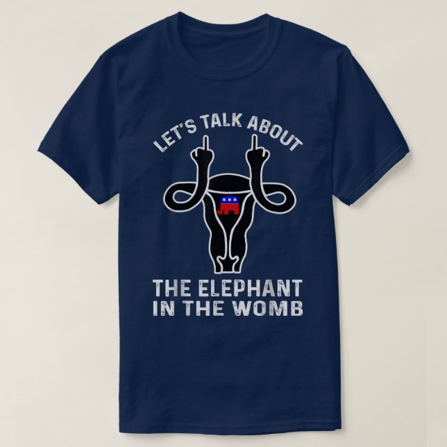 Lasse über den Elefanten im Frauenrig reden T-Shirt (Design vorne)