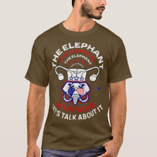 Lasse über den Elefanten in der weiblichen Frau zu T-Shirt