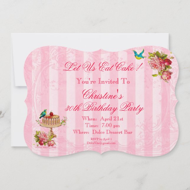 Lasse uns Esskuchen-Party Einladungen (Rückseite)