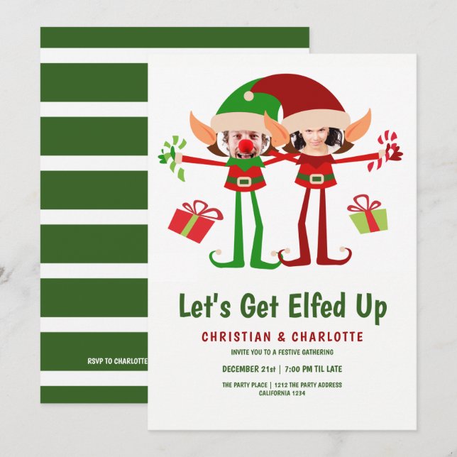 Lasse Weihnachts-Party Personalisiert erledigen Einladung (Vorne/Hinten)