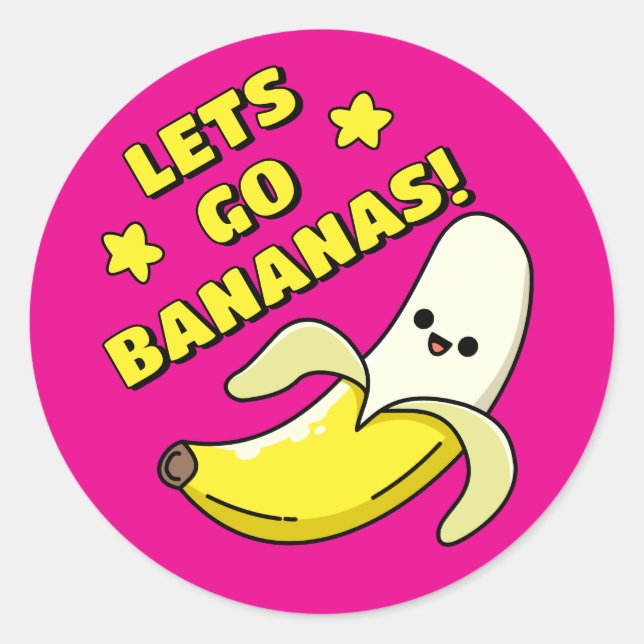 Lasse zu Bananen! Runder Aufkleber (Vorderseite)