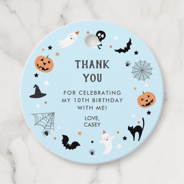 Lasse zu Halloween Blue Geschenkanhänger (Vorderseite)