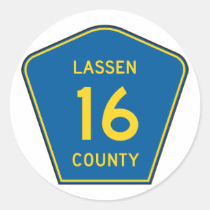 Lassen County Verkehrsschild-Aufkleber Runder Aufkleber