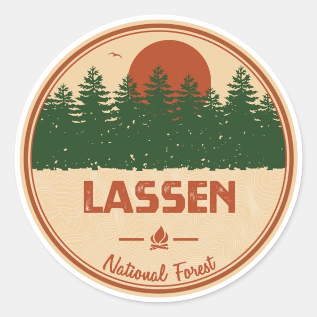 Lassen National Forest Runder Aufkleber (Vorderseite)