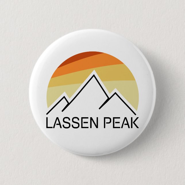 Lassen Peak California Retro Button (Vorderseite)