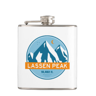 Lassen Peak California Stars Moon Flachmann