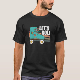Lassen s Roll Roller Skaten Skater Skate Retro Vin T-Shirt