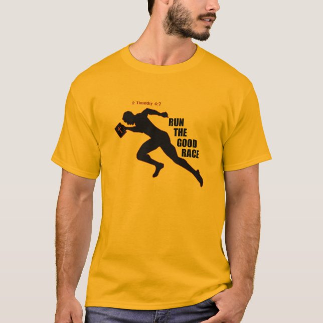 Lassen Sie das gute Rennen laufen T-Shirt (Vorderseite)