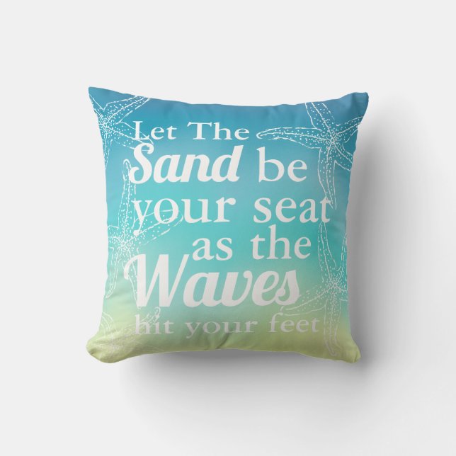 Lassen Sie den Sand Ihre SitzstrandStarfish Ombre Kissen (Vorderseite)