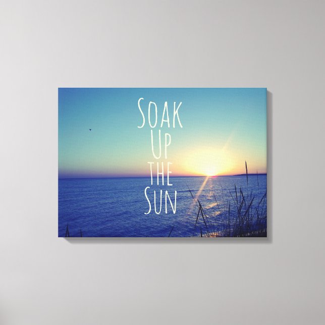 Lassen Sie den Strand von Sun Quote aufgehen Leinwanddruck (Vorderseite)
