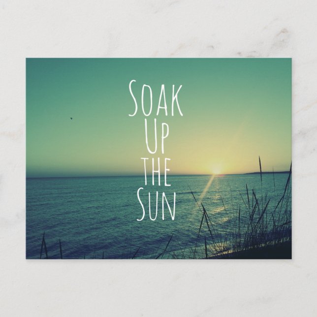 Lassen Sie den Strand von Sun Quote aufgehen Postkarte (Vorderseite)