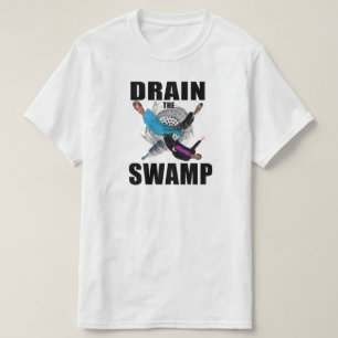 Lassen Sie den Sumpf-blauen Schwarzweiss-T - Shirt
