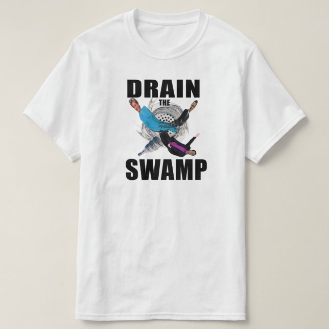 Lassen Sie den Sumpf-blauen Schwarzweiss-T - Shirt (Design vorne)