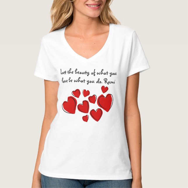 Lassen Sie den V-Hals der Schönheit Rumi Frauen T-Shirt (Vorderseite)
