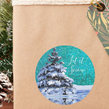 Lassen Sie den Winterbaum aquamarin blau schnee