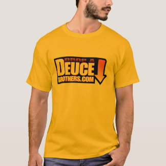 Lassen Sie eine Zwei-Bruder-Logo-Orange fallen T-Shirt