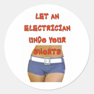 LASSEN SIE EINEN ELEKTRIKER RÜCKGÄNGIG MACHEN RUNDER AUFKLEBER
