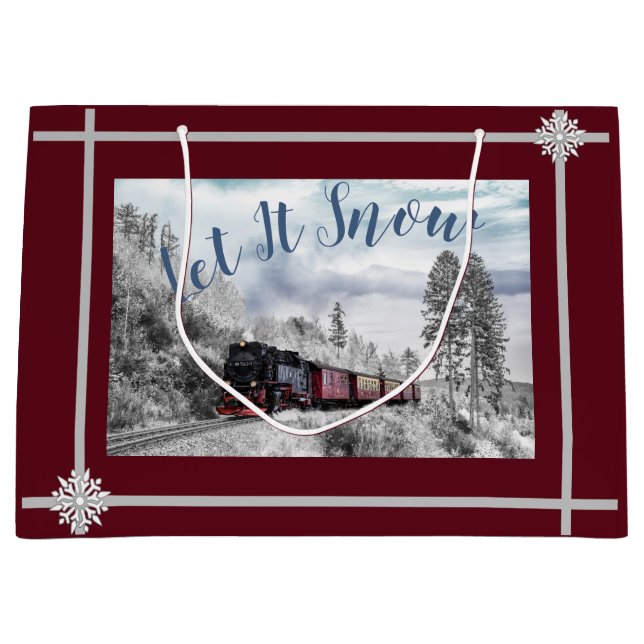 Lassen Sie es den Zug fahren Große Geschenktüte (Vorderseite)