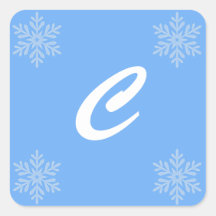 Lassen Sie es die Blue Monogram Aufkleber Siegel