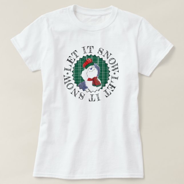 Lassen Sie es Niedlichen Schafhund gemütlich Winte T-Shirt (Design vorne)