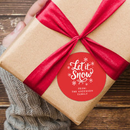 Lassen Sie es Personalisiert schneien Runder Aufkleber