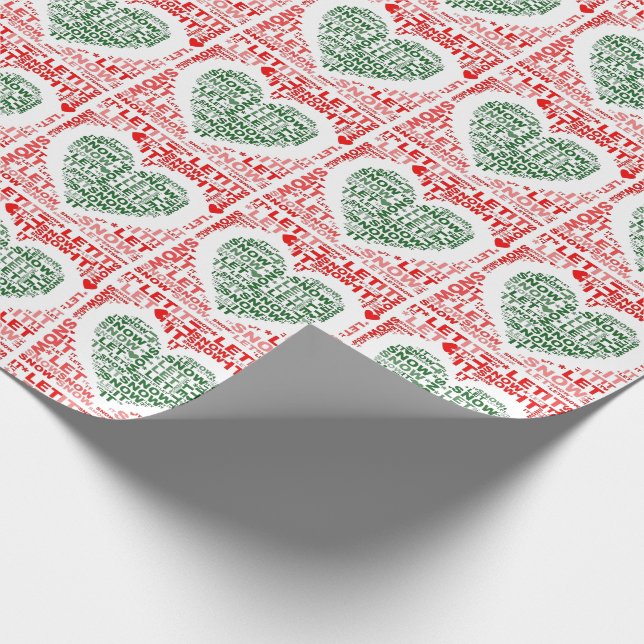 Lassen Sie es rot grünes Weihnachtswrackpapier sch Geschenkpapier (Ecke)