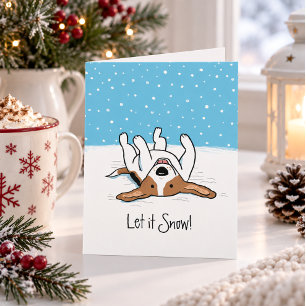 Lassen Sie es Schnee Beagle Urlaub - Ein Schneehun Feiertagskarte