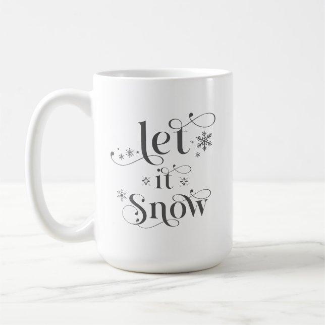 Lassen Sie es Schnee Coffee Retro Typografie Tasse (Links)