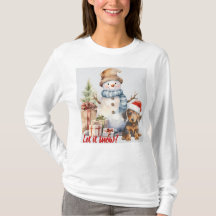 Lassen Sie es Schnee Dackel & Snowman Urlaub