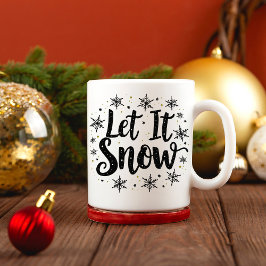Lassen Sie es schnee Elegante Script Weihnachts-Ka Kaffeetasse
