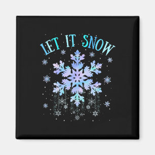Lassen Sie es Schnee Gefärbte Krawatte Schneeflock Magnet