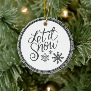 Lassen Sie es Schnee grau und weiß Ornament
