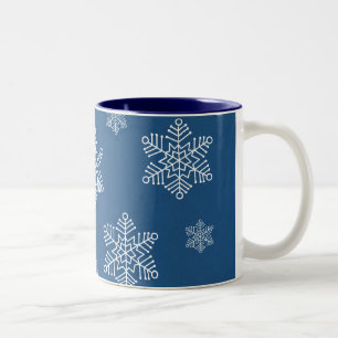 Lassen Sie es Schnee Holiday Tasse, Royal Blue Zweifarbige Tasse