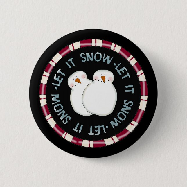 Lassen Sie es Schnee Holiday Tshirts und Geschenke Button (Vorderseite)