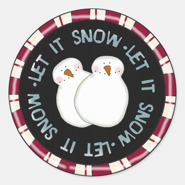 Lassen Sie es Schnee Holiday Tshirts und Geschenke Runder Aufkleber (Vorderseite)