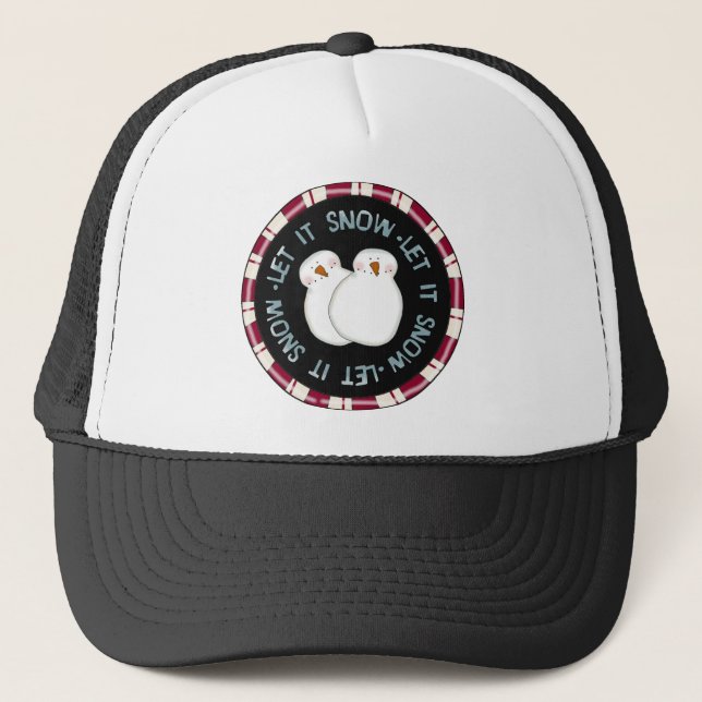 Lassen Sie es Schnee Holiday Tshirts und Geschenke Truckerkappe (Vorderseite)