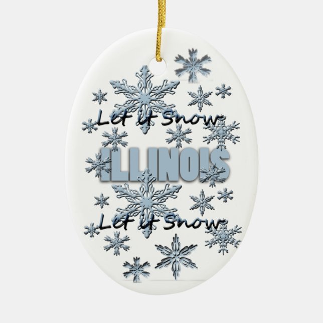 Lassen Sie es Schnee Illinois Weihnachtsschmuck (Vorne)