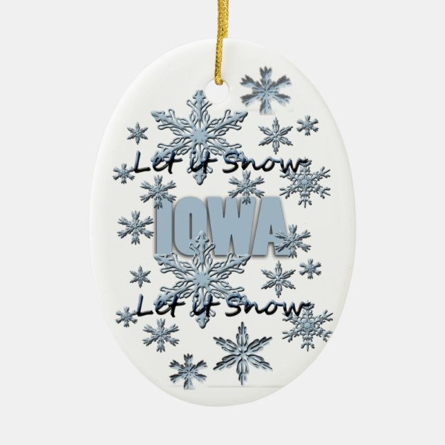 Lassen Sie es Schnee Iowa Weihnachtsschmuck (Vorne)