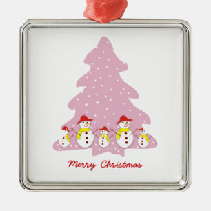 Lassen Sie es Schnee maßgeschneiderte Weihnachtssc Silbernes Ornament