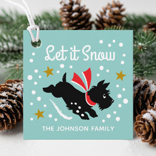 Lassen Sie es Schnee Niedlich Scottie Dog Weihnach Geschenkanhänger