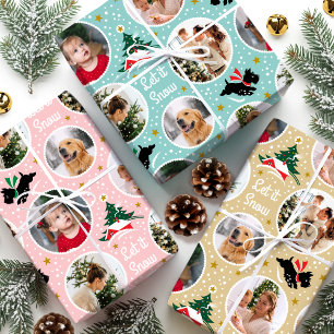 Lassen Sie es Schnee Scottie Dog Fun Custom Foto S Geschenkpapier Set