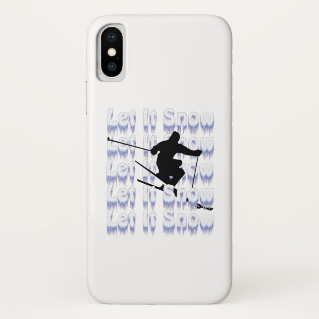 Lassen Sie es Schnee Skier iPhone Case (Rückseite)