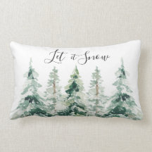 Lassen Sie es Schnee Wasserfarbe Weihnachtskiefern