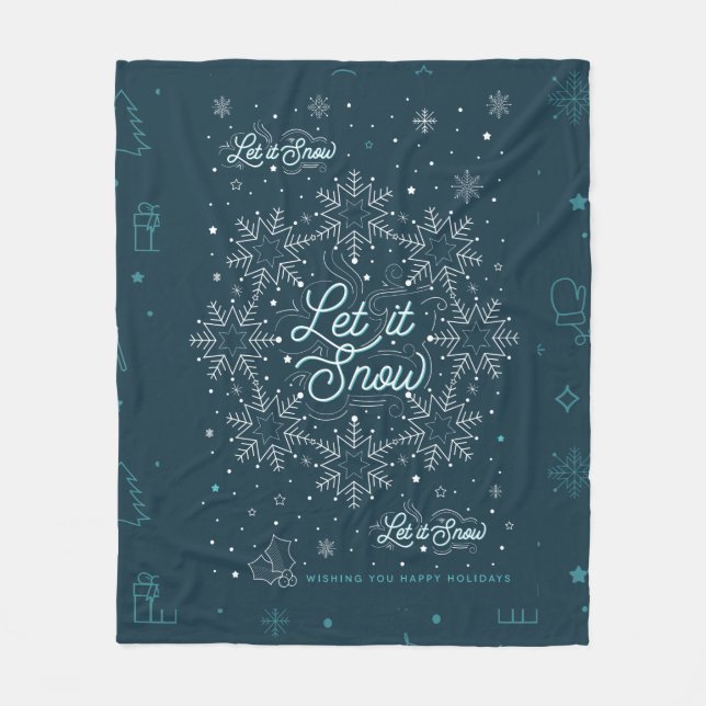 Lassen Sie es Schnee Weihnachten Fleece werfen Bla (Vorderseite)