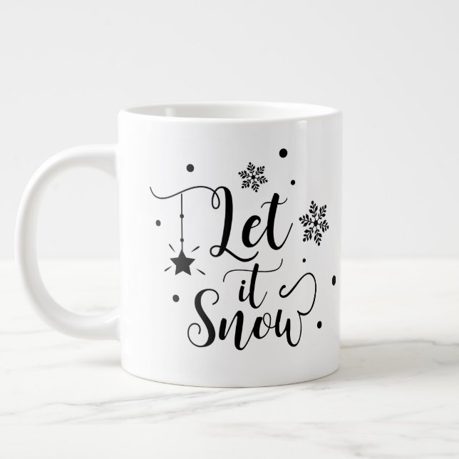 Lassen Sie es schnee/Weihnachts-Zitat /Tasse Jumbo-Tasse (Links)