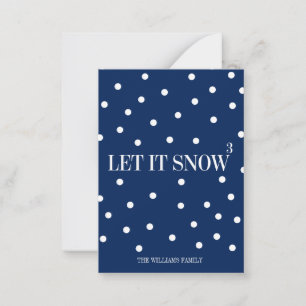 Lassen Sie es Schnee Weihnachtsfeiertag Mini-Note- Mitteilungskarte