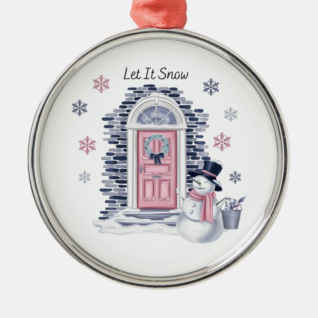 Lassen Sie es schneebedecken Ornament Aus Metall (Vorne)
